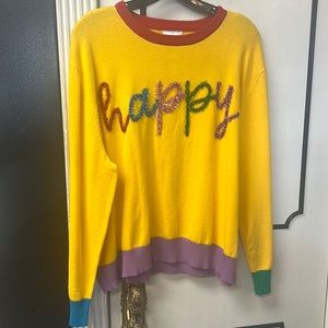 Queen of sparkle “happy” light weight sweater